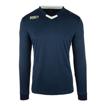 Afbeeldingen van Robey Hattrick Voetbalshirt - Navy Blauw (Lange Mouwen)