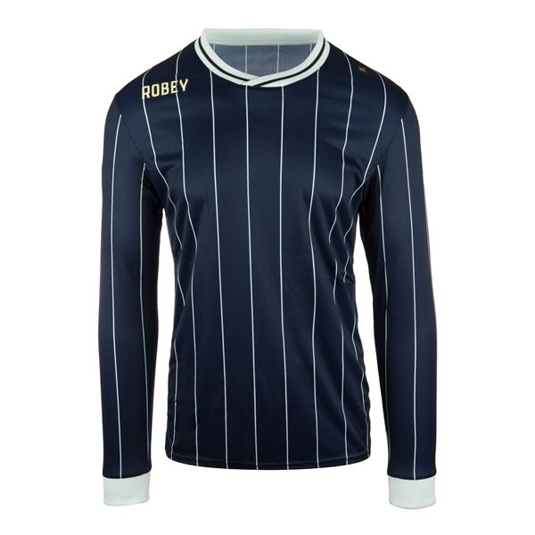 Afbeelding van Robey Pinstripe Voetbalshirt - Navy Blauw (Lange Mouwen)