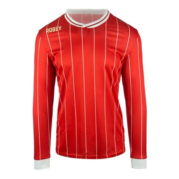 Afbeeldingen van Robey Pinstripe Voetbalshirt - Rood (Lange Mouwen)