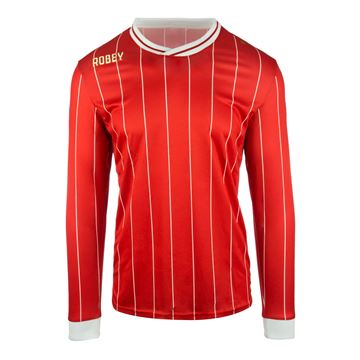 Afbeeldingen van Robey Pinstripe Voetbalshirt - Rood (Lange Mouwen)