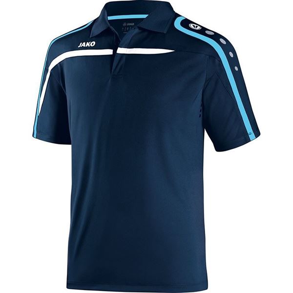 Afbeelding van JAKO Performance Polo - Navy Blauw/Aqua Blauw