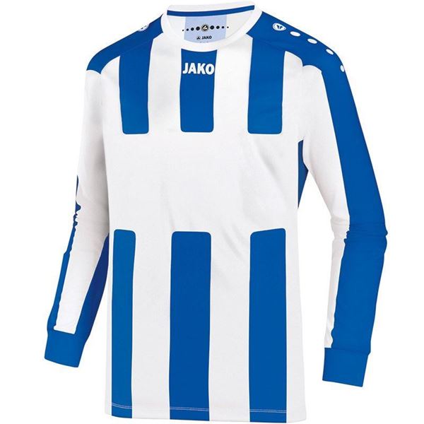 Afbeelding van JAKO Milan Shirt - Blauw/Wit (Lange Mouwen) - Kinderen