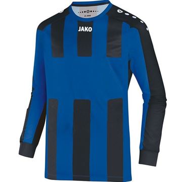 Afbeeldingen van JAKO Milan Shirt - Blauw/Zwart (Lange Mouwen) - Kinderen