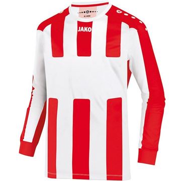 Afbeeldingen van JAKO Milan Shirt - Rood/Wit (Lange Mouwen) - Kinderen