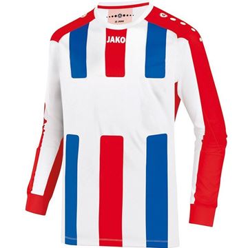 Afbeeldingen van JAKO Milan Shirt - Rood/Wit/Blauw (Lange Mouwen) - Kinderen