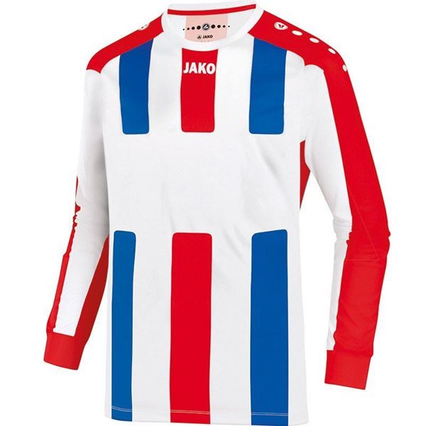 Afbeelding van JAKO Milan Shirt - Rood/Wit/Blauw (Lange Mouwen) - Kinderen