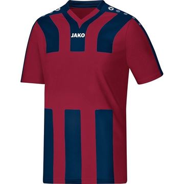 Afbeeldingen van JAKO Santos Shirt - Bordeaux Rood/Blauw - Kinderen