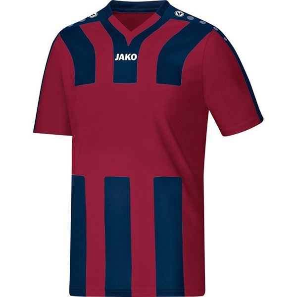 Afbeelding van JAKO Santos Shirt - Bordeaux Rood/Blauw - Kinderen