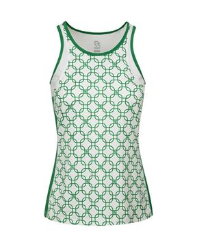 Robey Dames Dropshot Singlet - Wit-Groen